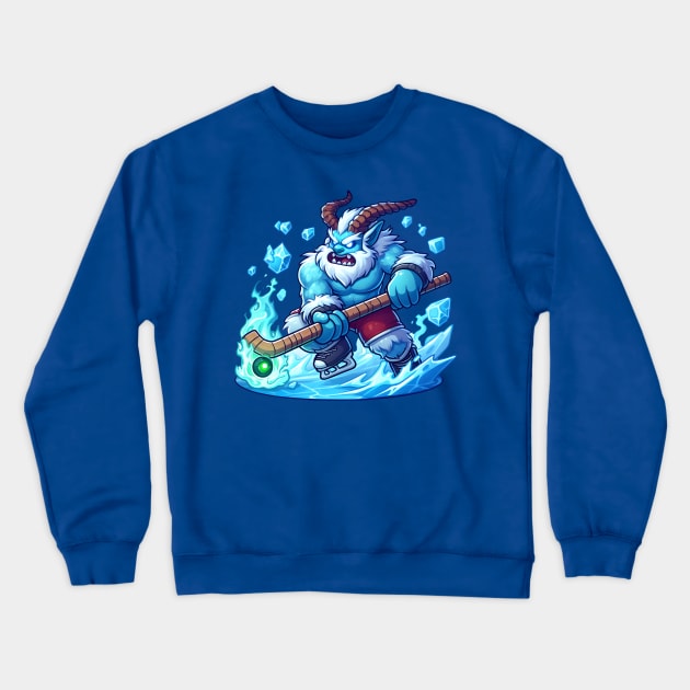 Icicle Strikes with Yeti Might Crewneck Sweatshirt by SergioCoelho_Arts